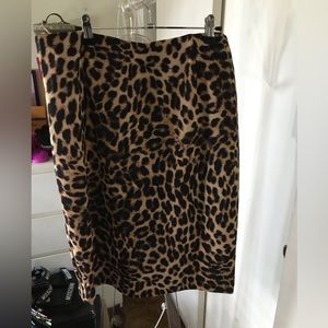 Zippered Animal Print Pencil Skirt